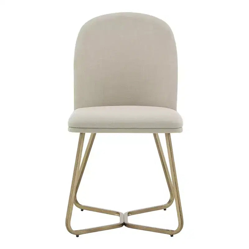 Jolana ronde eettafel van 45 met eiken blad en zwarte afwerking, met set linnen gestoffeerde eetkamerstoelen - iNSPIRE Q