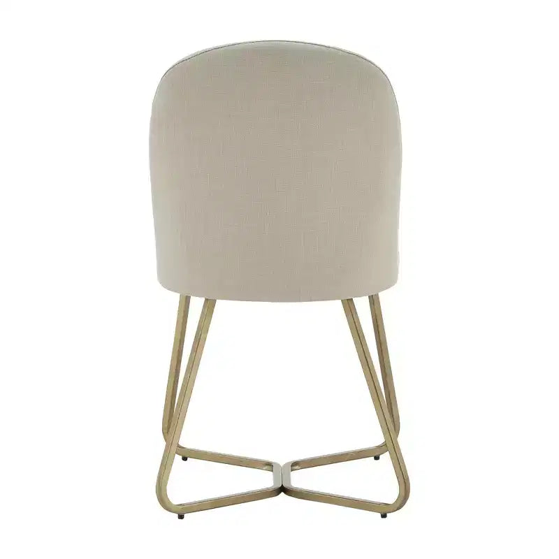 Jolana ronde eettafel van 45 met eiken blad en zwarte afwerking, met set linnen gestoffeerde eetkamerstoelen - iNSPIRE Q