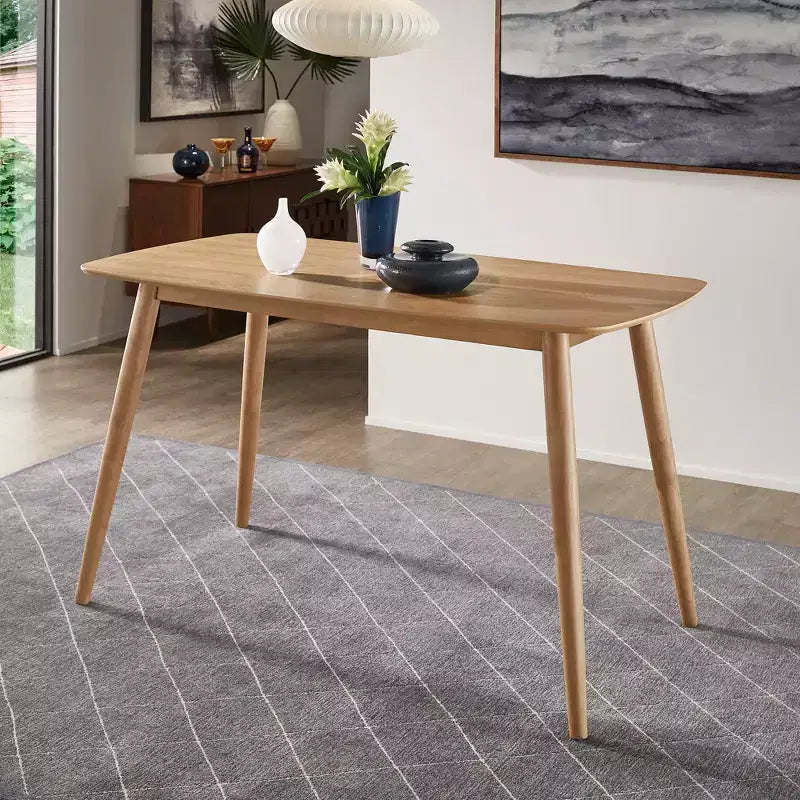 Cortland eetkamerset op barhoogte van natuurlijk eikenhout in mid-centurystijl, 63 breed - iNSPIRE Q