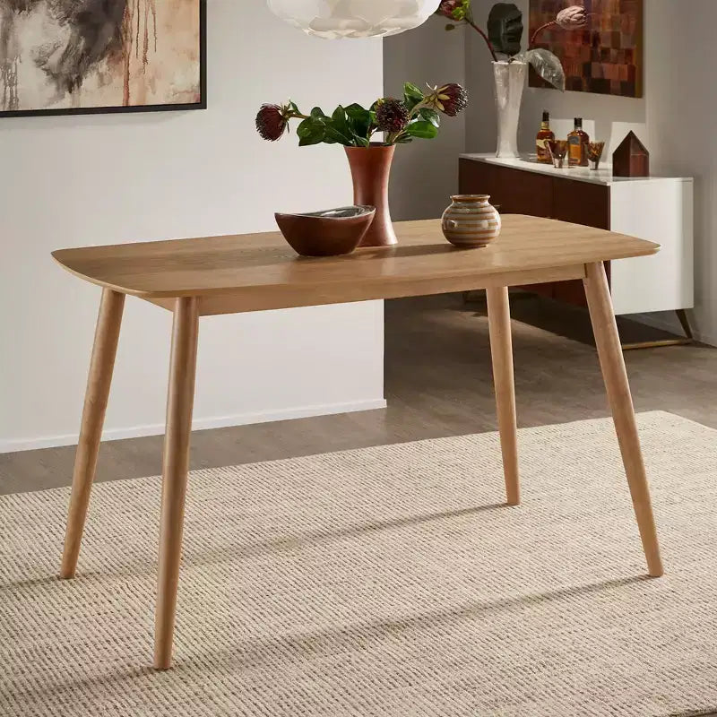 Cortland eetkamerset op barhoogte van natuurlijk eikenhout in mid-centurystijl, 63 breed - iNSPIRE Q