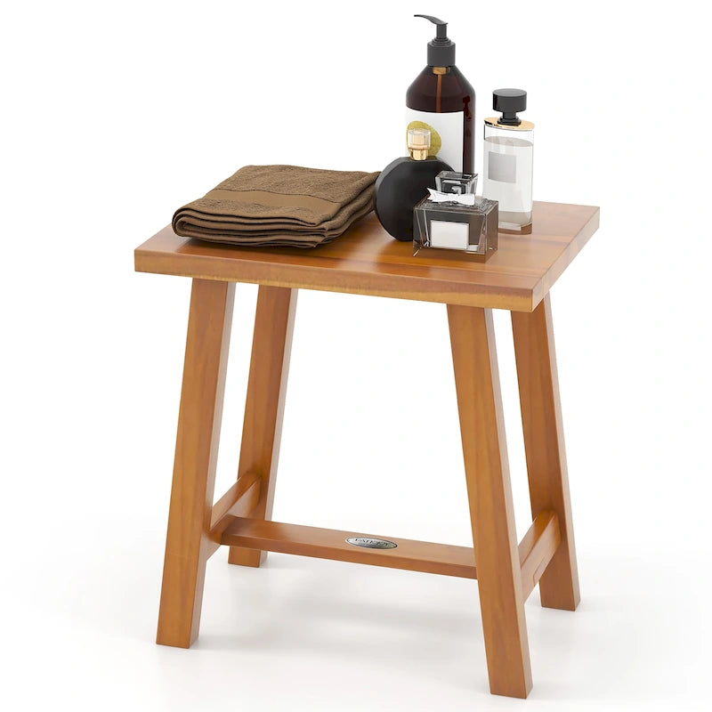 Panca da doccia in legno di teak con piedini antiscivolo