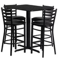 Set da tavolo rettangolare in laminato Emma and Oliver da 24W x 42L con 4 sgabelli con schienale a scala