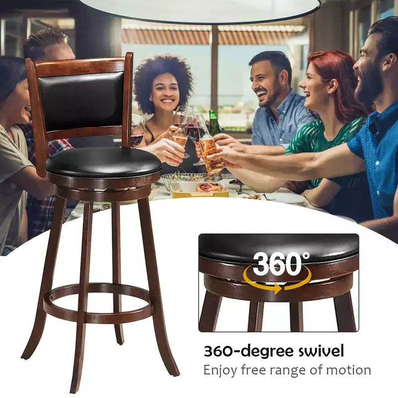 Costway 5-delige pubtafelset, ronde bartafel van 30'' hoog en 4 draaibare barkrukken