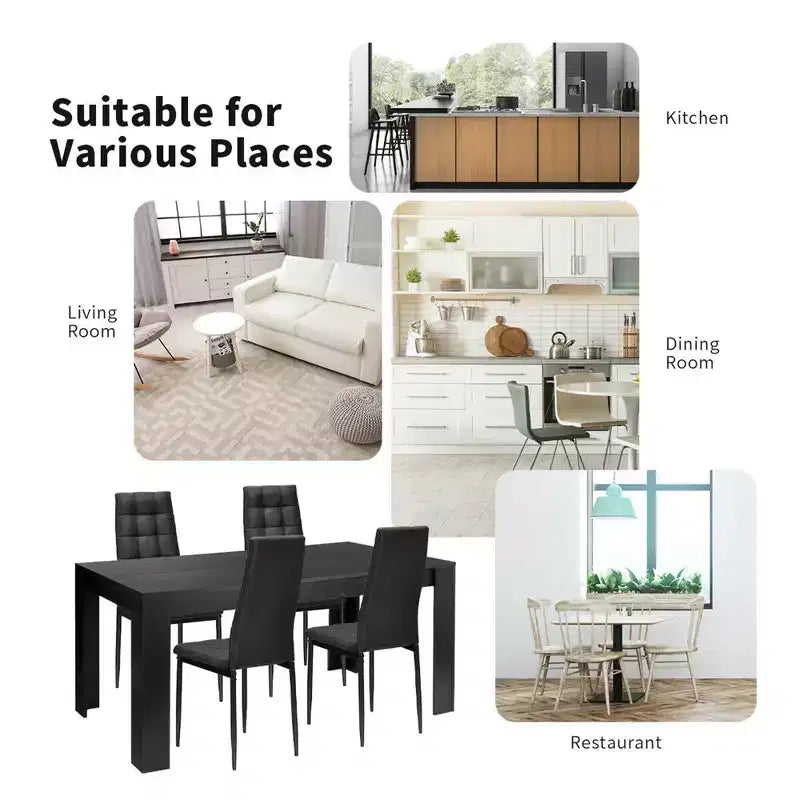 Costway 5-teiliges Esszimmer-Set mit Holztisch und 4 Stoffstühlen für Zuhause und Küche, modern