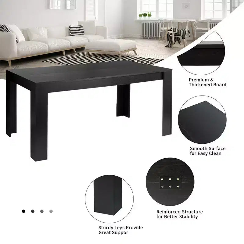 Costway 5-teiliges Esszimmer-Set mit Holztisch und 4 Stoffstühlen für Zuhause und Küche, modern