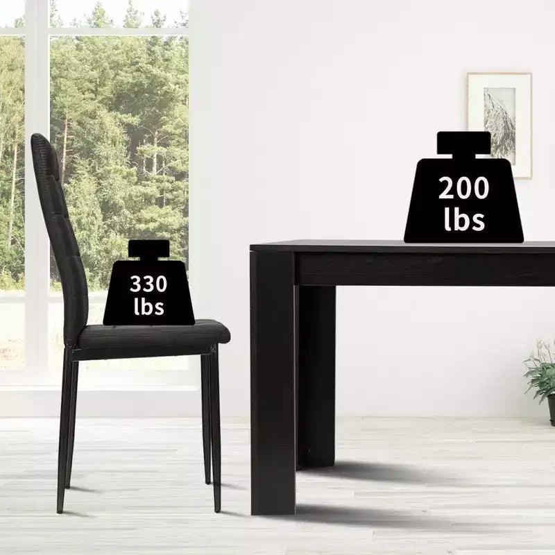 Costway 5-teiliges Esszimmer-Set mit Holztisch und 4 Stoffstühlen für Zuhause und Küche, modern