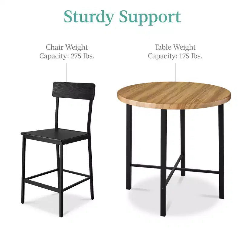 Best Choice Products 5-Piece Modern Round Counter Height Dining Set w/ 4 Chairs, 1.5in Thick Table