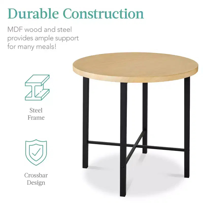Best Choice Products 5-Piece Modern Round Counter Height Dining Set w/ 4 Chairs, 1.5in Thick Table