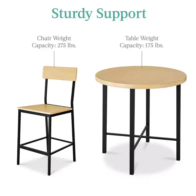 Best Choice Products 5-Piece Modern Round Counter Height Dining Set w/ 4 Chairs, 1.5in Thick Table