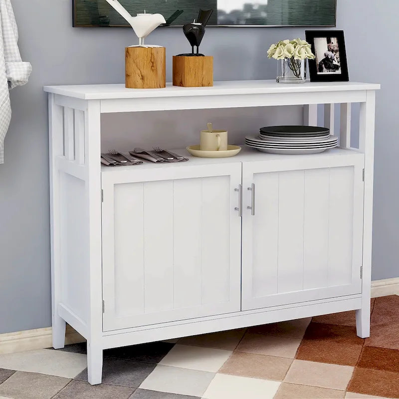 Credenza da Cucina a Buffet con Superficie Verniciata UV e Ante Magnetiche