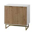 Mobile Credenza a Spina di Pesce con 2 Ante e Base Dorata