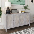 Credenza/Madia in Legno a 4 Ante con Motivo Intrecciato
