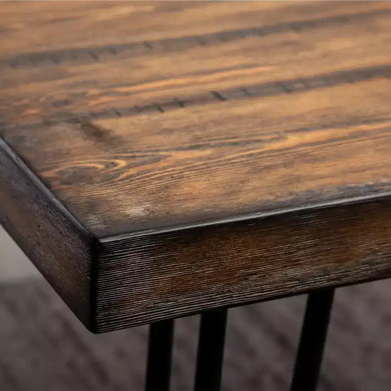 Roundhill Furniture Arroyo-eetset, eettafel met haarspeldpoten en 4 stoelen met kruisrugleuning, diepzwart, 5-delig