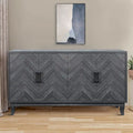 Credenza moderna vintage in legno con due armadietti e piedini feltrati
