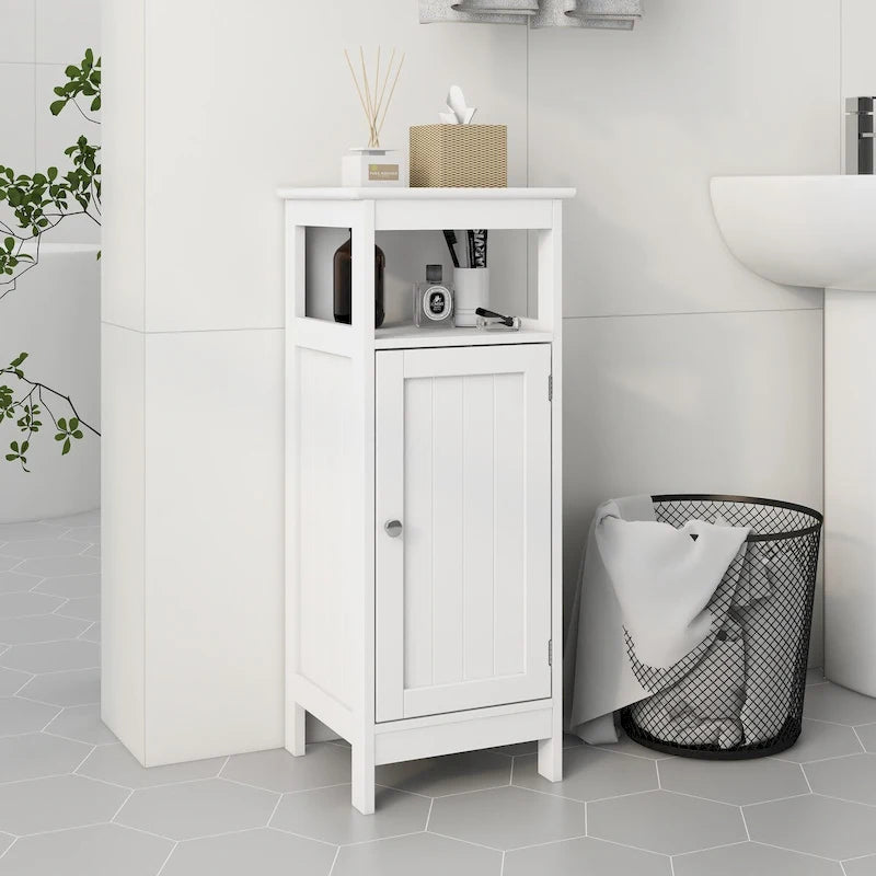 Mobiletto da bagno a un'anta con ripiano regolabile